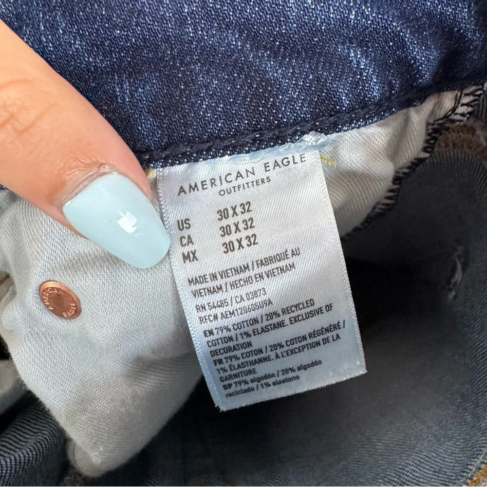 American Eagle Relaxed Straight Dark Wash Denim Casual Jeans size 30x32